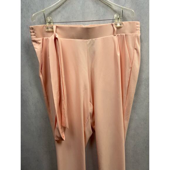Torrid Womens Peach Taper Crepe Cuffed Hem High Rise Pull On Pants Size 1X New - Picture 2 of 6